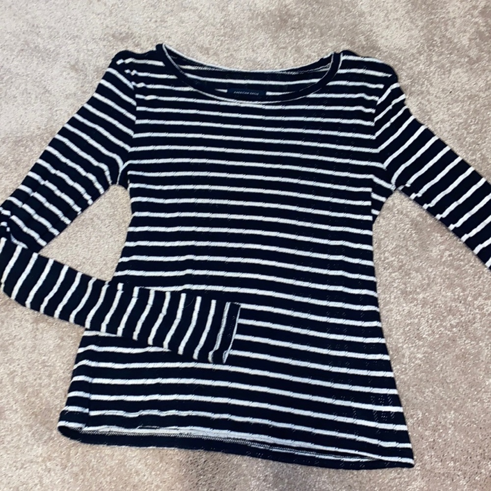 American eagle striped and stretchy long sleeve